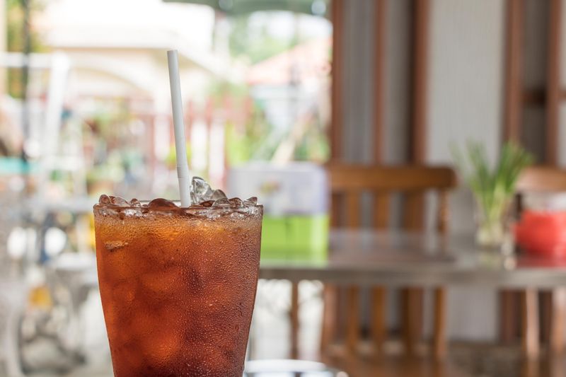 Iced tea and classic soft drinks available at Dions